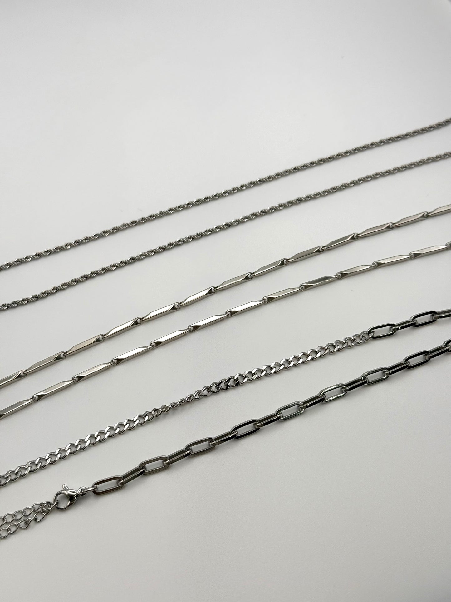 MUST BUY【MDS-N-011】 ミックスチェーン ネックレス 3点セット