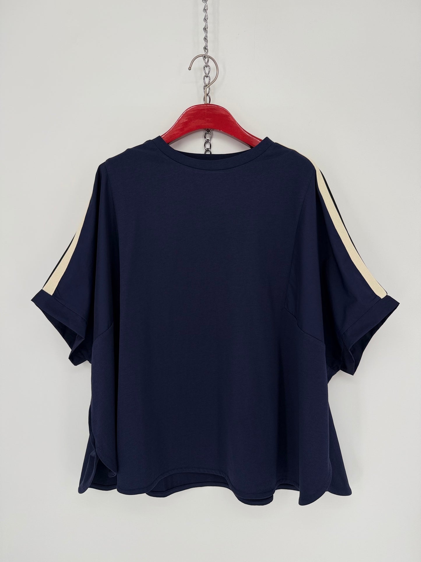 MUST BUY 【146】ショルダーライン 異素材ミックス トップス
