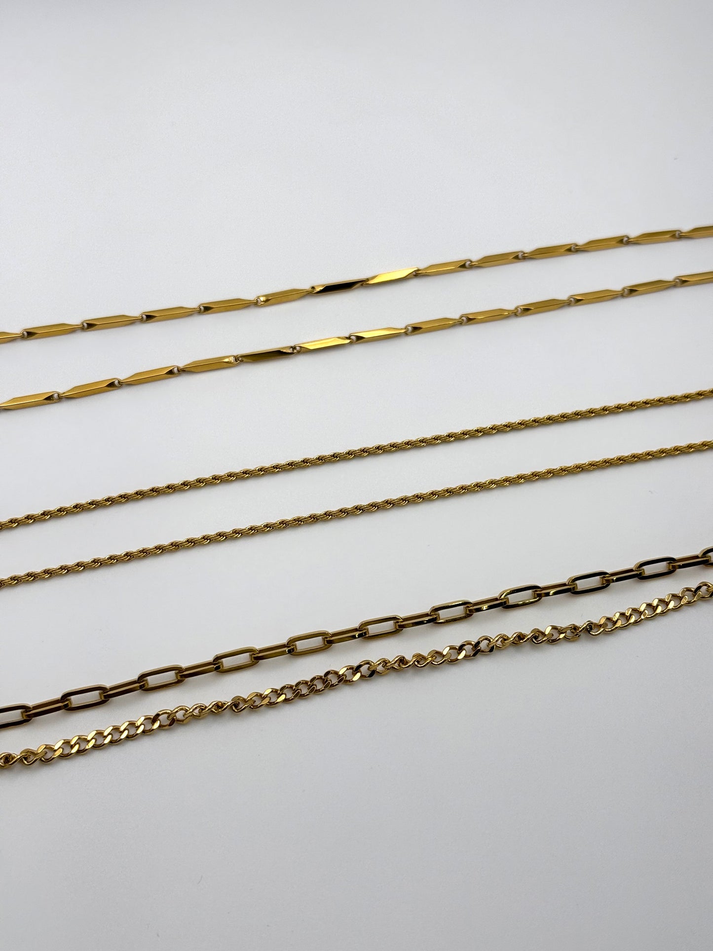 MUST BUY【MDS-N-011】 ミックスチェーン ネックレス 3点セット