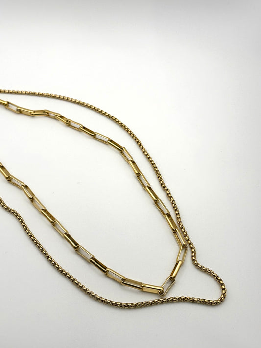 MUST BUY【MDS-N-012】 ボリューム×シンプル チェーン ネックレス 2点セット