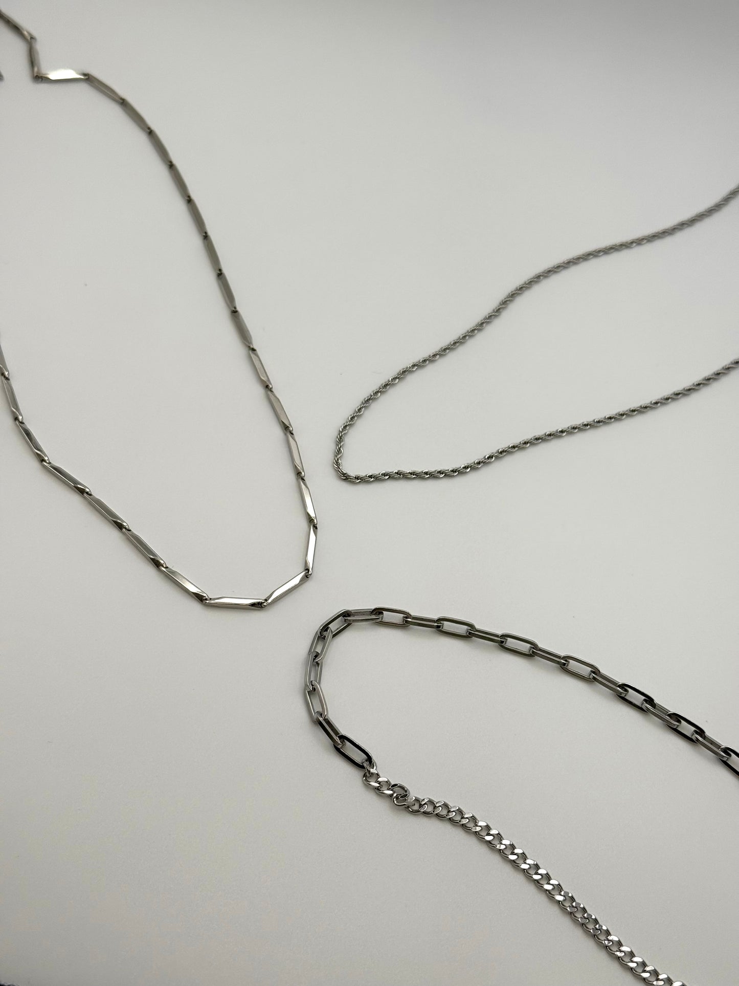 MUST BUY【MDS-N-011】 ミックスチェーン ネックレス 3点セット