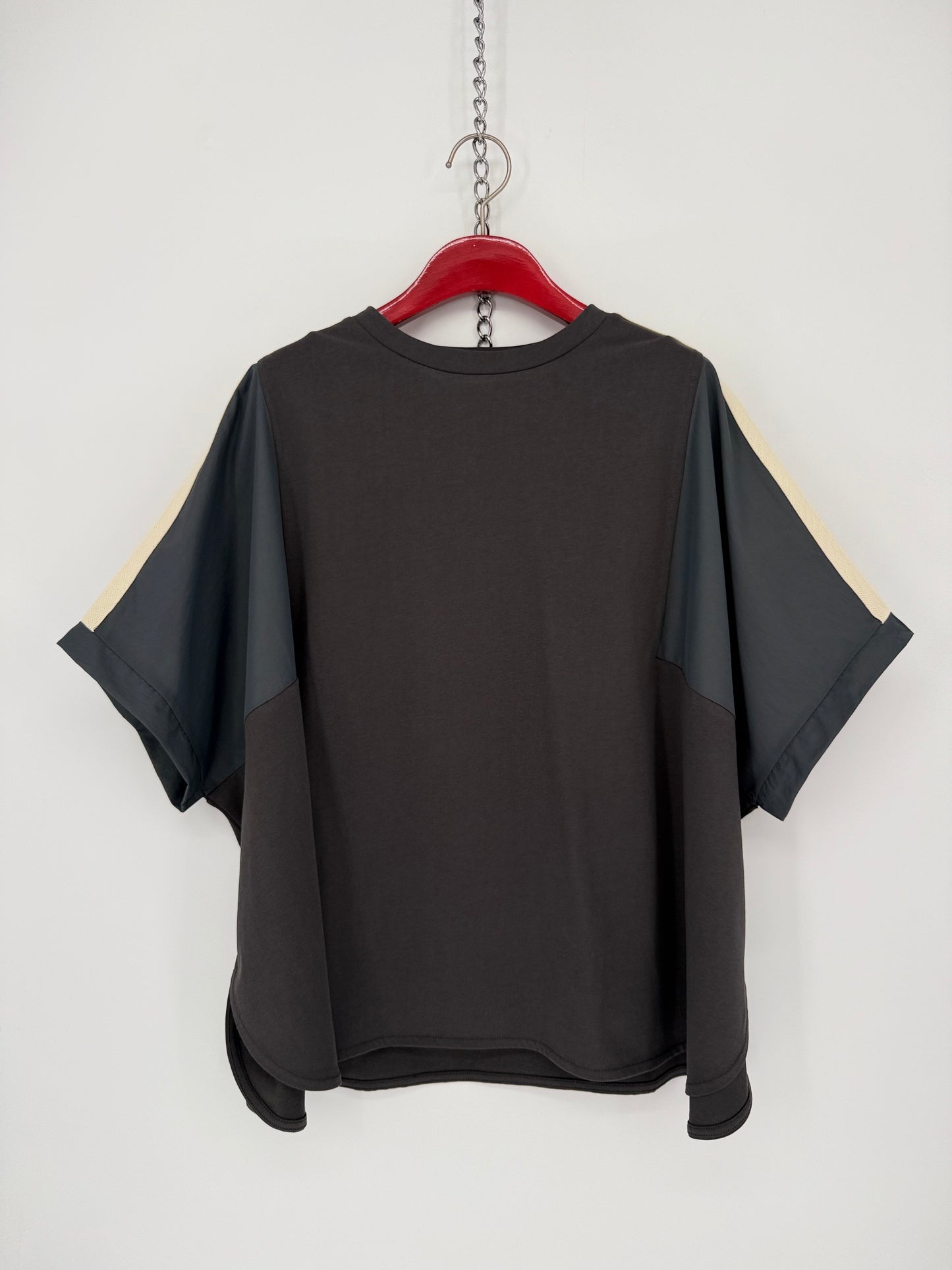 MUST BUY 【146】ショルダーライン 異素材ミックス トップス