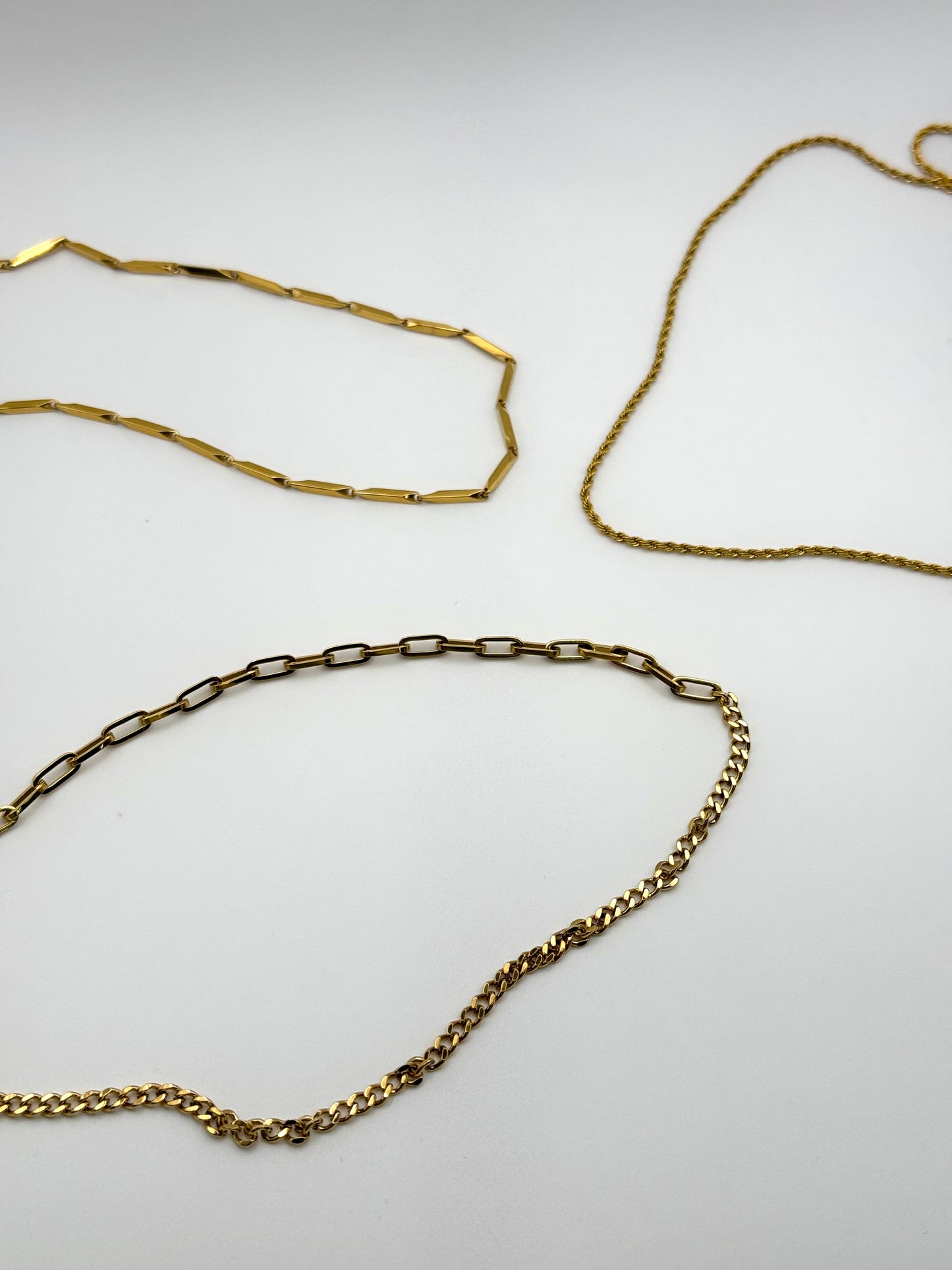 MUST BUY【MDS-N-011】 ミックスチェーン ネックレス 3点セット